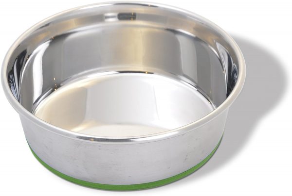 Van Ness Pets Large Stainless Steel Dog Bowl, 96 OZ, Natural