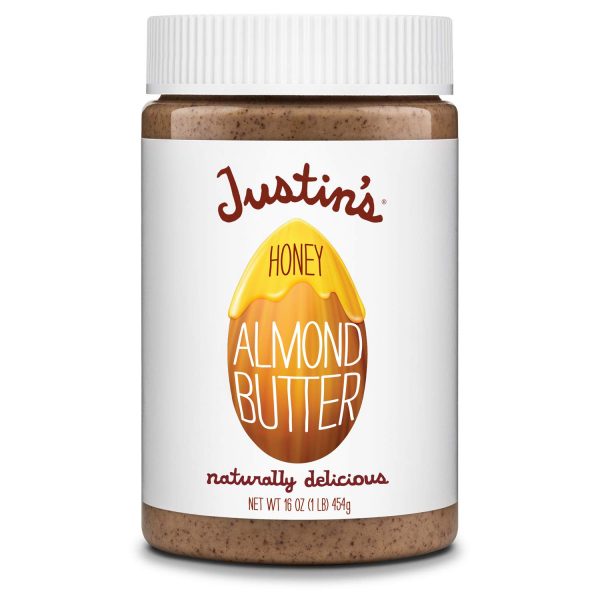 Justin's Honey Almond Butter, No Stir, Gluten-free, Non-GMO, Responsibly Sourced, 16 Ounce Jar