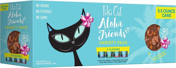 Tiki Cat Aloha Friends Variety Pack, Seafood Flavors with Pumpkin, Wet, High-Protein