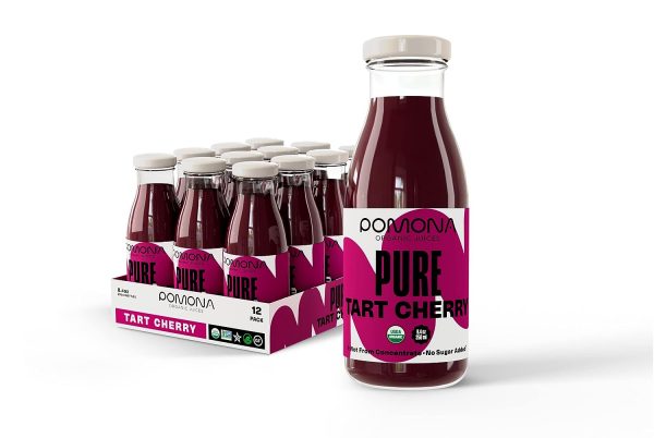 Pomona Organic Juices Pure Tart Cherry Juice, Cold Pressed Organic Juice, Non-GMO, No Sugar Added