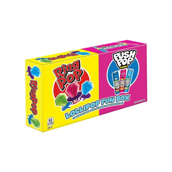 Ring Pop Push Pop 30 Count Candy Box - Assorted Back To School Fruity Lollipop Gift Box - Image 2