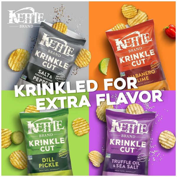 Kettle Brand Potato Chips, Krinkle Cut Truffle and Sea Salt, 7.5 Oz - Image 2